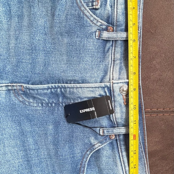 Express Blue Skinny Jeans with Knee Distressing - Picture 12 of 13